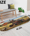 Ultra Plush Microfiber Bath Mat With Non Slip Grip Absorbent Oval Floor Rug for Bathroom Bedroom Kitchen or Laundry Machine Washable 47 by 20 Inches Soft Memory Foam Padding for Cozy Foot Friendly Comfort displayed in room with decor