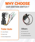 Boat Ignition Switch Replacement For Outboard Motor Control Box With 2 Keys, 3 Position, 6 Wire Connectors, Push Choke Ignition, Corrosion Resistant Housing comparison with standard switch