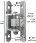 Heavy Duty Bolt On Sealed Bearing Gate Hinges For Outdoor Use Premium Pair That Handles Up To 1100 Lbs Per Pair Adjustable Yoke Pivot, 7 1/2 in hinge