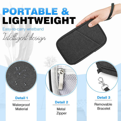 Family RFID Travel Document Organizer And Passport Wallet For Women And Men On The Go Waterproof Zippered Card Holder design