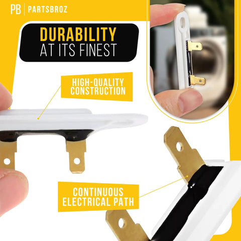 Close-up of 2 Pack Dryer Thermal Fuse Replacement For Whirlpool Kenmore KitchenAid Maytag G4AP0500 TF091C Compatible