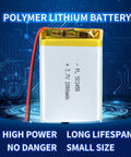 High Capacity 3.7V 1000mAh LiPo Battery 503450 with visible connector and labeling for RC toys and portable devices