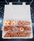 110 Piece Dent Puller Rings Round For Car Body Welding Repair Tool Set in plastic case, iron copper-plated