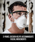 Man wearing Lightweight N95 Particulate Respirator With 3 Panel Design For All Day Comfort And Easy Breathing Curved Low Profile Fit