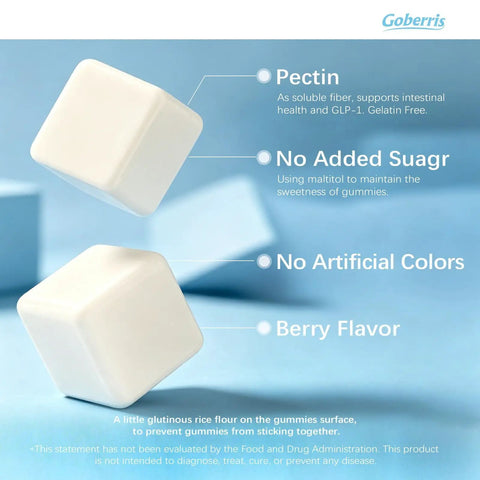 Close-up of white pectin-based gummies; no added sugar, artificial colors; berry flavor. Low Dose Lithium Orotate Gummies For Daily Balance And Brain Health, Boosts Focus, Memory, Clarity, And Cognitive Wellness, With Highly Absorbable, Sugar Free Berry Pectin Based Formula, 90 Servings.