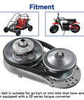 Beefed Up Go Kart CVT Belt Replacement 203589 5959 Fits Coleman KT196 CK196 Manco Comet Murray 196cc 212cc Engines For Go Cart Mini Bike 3 Pack Ultra showing a torque converter.
