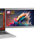 Dual Screen Portable Monitor For Laptop USB Extender 12 Inch FHD 1080p Travel Display attached to MacBook Pro