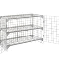 Heavy Duty Commercial Wire Mesh Security Locker With Two Swing Doors, height adjustable shelf support, gray steel construction