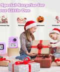 Kid Friendly Instant Print Camera With 1080P Video, Colorful Digital Photos And Black And White Ink Free Thermal Prints, Includes Three Print Rolls, Simple One Button Camera For Little Photographers, Portable Snap And Print Fun, kids with gift boxes