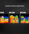 Infrared Thermal Imager And Visible Light Camera With 76,800 Pixel Resolution comparing thermal images of outdoor scenes.