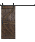 Solid Wood Barn Door 36 Inch By 84 Inch Kona Coffee Finish With Hardware Track Kit Assembly Required Includes Door Track Handle Screws And Instructions Pre Drilled For Easy Install Durable Custom Look