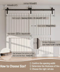 Bypass Sliding Barn Door Hardware Kit With Single Track System In Frosted Black Carbon Steel Easy Install Hanger Set diagram