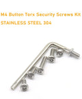 50 Piece M4 Torx Security Screws Set With T20 Wrench, Tamper Proof, Stainless Steel 304, M4x6mm To M4x16mm Button Head Screws Assortment Kit