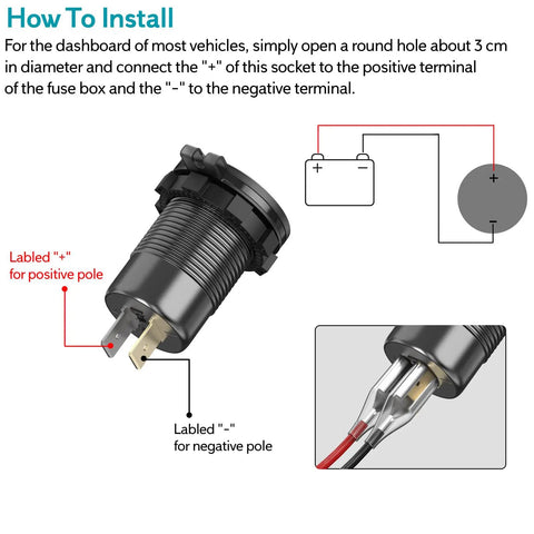 Installation guide for Badass Heavy Duty High Voltage USB Power Adapter 12V To 60V Aluminum Cigarette Lighter Socket.