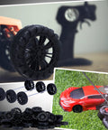 Bulk Pack Of 300 Mini Plastic Model Wheels With 2mm Holes And 150 100mm Metal Axle Rods For Model Cars and Robots