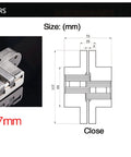 Stainless Steel 304 Hidden Hinge With Silent Close For Doors, Concealed Mount Folding Door Hardware, dimensions 25x117mm