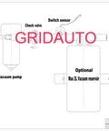 TMaster 12V brake booster vacuum pump kit diagram showing vacuum pump, check valve, switch, and optional reservoir.