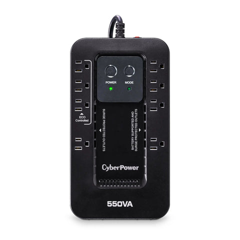 Ecologic 550VA 330W UPS Battery Backup And Surge Protector With Eight Outlets And ECO Mode For Home Office Networking And Entertainment Gear UL Certified