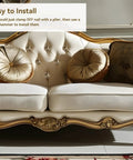 Top Shelf Heavy Rust Proof Vintage Upholstery Tacks 20 Piece Set Knockout Flower Design Hardware Nails For Total Room Makeovers And Handy Furniture Redo Without Sweat on a vintage styled sofa.