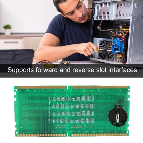 DDR4 Memory Diagnostic Tool For Desktop PCs With LED Indicator No Fuss Memory Troubleshooter, technician testing hardware