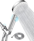 High Pressure Kickin Rain Shower Head With Handheld Unit 4.5 Inch Shower Head Three Settings Pause Switch Stainless Steel Hose 71 Inch Chrome Finish For A Sick Water Flow And Spa Like Showers spraying water