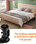 Bedroom furniture with 12 Pack Black Cabinet Leveler Legs For Furniture Adjustable Feet For Sofa Couch Chair And Cabinets Elevates From Approximately 3.8 Inches To 5 Inches Easy Replacement.