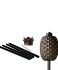 65 Inch Glass Pineapple Outdoor Torch With Copper Finish, Mosquito Repellent Torch For Yard And Garden, Integrated Snuffer shown