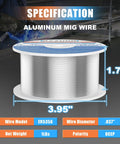 ER5356 Aluminum MIG Welding Wire 0.040 Inch 1 Pound 1 Pack Pro Grade Magnesium Aluminum Alloy With Specifications