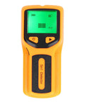 Stud Finder Wall Scanner, 5 in 1 Stud Finder Tool with LCD Display (Yellow) displaying an LCD screen and buttons.