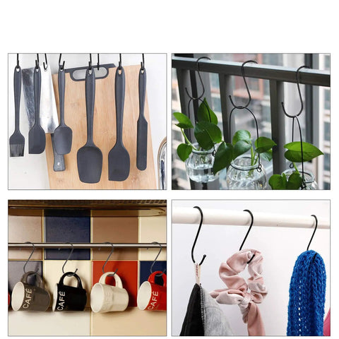 Heavy Duty S Hooks Set 30 Pack Steel Hangin Hooks For Kitchen Pot Rack Pan Cup Closet Organizer Hang Jeans Plants Towels Tools And More Durable Rust Resistant Black Finish Multipurpose Hangers For Home And Garage