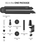 Components of Premium Microphone Boom Arm With Desk Mount, 360 Rotatable And Fully Adjustable, showing all parts included.