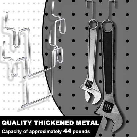 24 Pcs Heavy Duty Pegboard Bin Hooks, Metal U Hooks For One Eighth Inch And One Quarter Inch Pegboard Or Slatwall, Rust Resistant