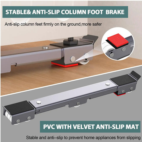 Extendable Appliance Sliders Heavy Duty Anti Slip With Lifter Lever Tool To Move Your Heavy Stuff with stable anti-slip feet