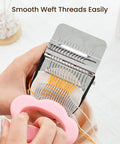 Mini Darning Loom Patch Kit For Jeans And Socks Repair Includes Speedweve Patchmaker Style Darning Loom in use