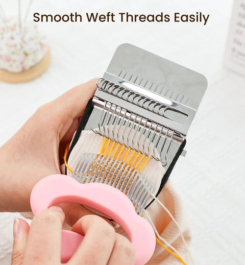 Mini Darning Loom Patch Kit For Jeans And Socks Repair Includes Speedweve Patchmaker Style Darning Loom in use