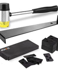 Pro Grade Laminate Flooring Installation Kit With 40 Spacers Upgraded Tapping Block Widened Pull Bar And Heavy Duty Mallet For Easy DIY Floor Install Today featuring tap, pull bar, spacers.