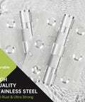 3 Pack 3 Inch Stainless Steel Door Hinges Heavy Duty Ball Bearing For Interior And Exterior Doors Square Corner Smooth Quiet Silver Finish Supports Up To 100 Lbs Each, close-up