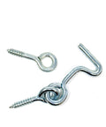No Nonsense Heavy Duty Gate Hook And Eye Set With Dual Threaded Eyes Slick For Barn Doors Fence Closures And Cabinet Latches Built Tough With Durable Zinc Plated Steel Finish showing a gate hook and eye latch in silver steel.