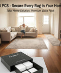 16 Piece Rug Corner Grippers No Slip Rug Pads For Hardwood And Tile Non Slip Carpet Adhesive Tape in a living room setting