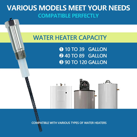 Titanium Water Heater Anode Rod With Wrench Electric Replacement Rod That Eliminates Odor Fits 40 To 89 Gallon Tanks 120VAC To 24VDC Rectifier