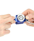 Pinch Strength Gauge For Hands With 30 Lb Capacity Measures Tip Key And Palmar Pinch Strength In Pounds And Kilograms Lightweight Blue Anodized Aluminum Tool For Rehab Fitness And Occupational Therapy, hand-held view