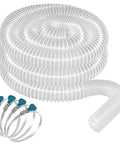 Heavy Duty Clear PVC Dust Collection Hose 2.5 Inch By 20 Foot Puncture Resistant With Carbon Steel Wire Coil with clamps for woodworking.