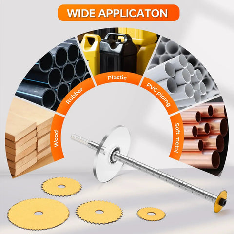 Inside PVC Pipe Cutter Kit With 7 Inch Depth Gauge Adjustable Cutting Tool For Narrow Spaces Includes Five Saw Blades