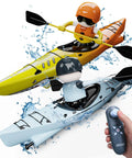 Shark Themed RC Kayak Boat For Kids With 2.4 GHz Remote Control LED Night Lights Kid Friendly Water Toy For Pools Lakes And Baths