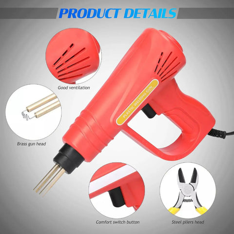 Minkissy Portable Plastic Welding Kit With 70W Handheld Tool For Car Bumper Repair and Auto Trim Fixes featuring brass gun head and comfort switch.