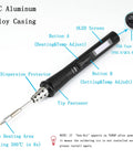 TS80P Soldering Iron Pro Mini Portable Digital Welding Tool Kit with B02 Tips, OLED display, USB-C, aluminum casing, labeled parts