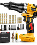 Cordless Rivet Nut Gun Kit with Auto Mode and Memory, 2030 lbs pulling force, includes heads and mandrels, for metal fabrication