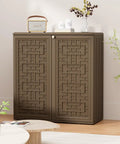 Weatherproof Indoor Outdoor Storage Cabinet With Doors And Shelf Easy Setup 34 By 16 By 36 Inches HDPE Plastic Storage Cabinet For Patio