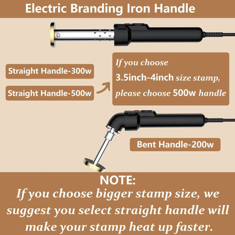 Badass Electric Branding Iron For Wood With Smart Temperature Control Custom branding iron handles for 300w and 500w options.