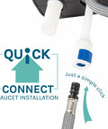 Quick connect installation feature of White Utility Sink With Pull Out Chrome Faucet And Sprayer For Laundry Room Basement Garage Or Shop